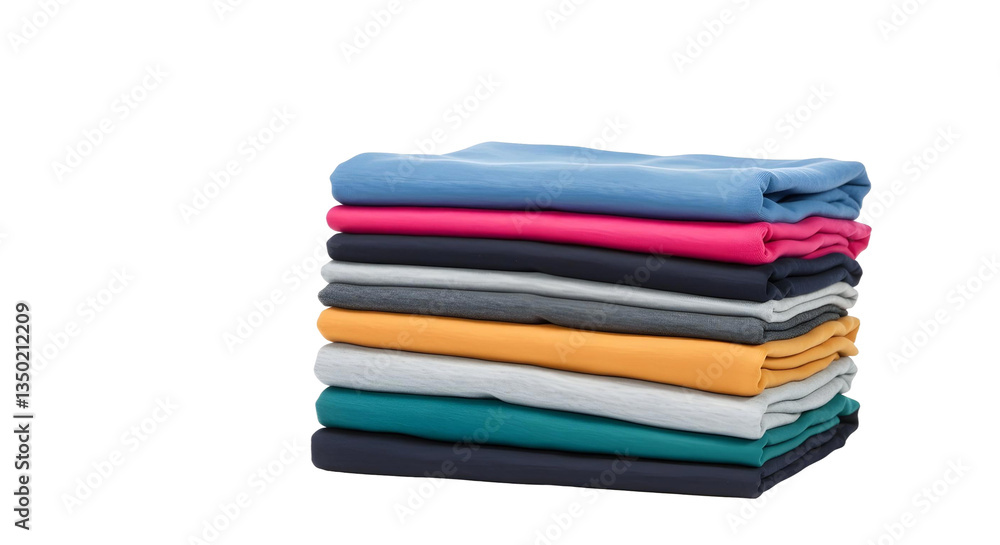 Clothing stack isolated on transparent background, cut out, ai generated Clothing stack isolated on transparent background, cut out, ai generated