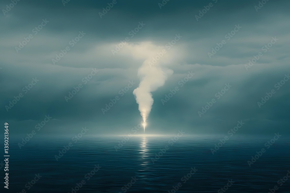 Obraz premium Eerie Ocean Light Beam.