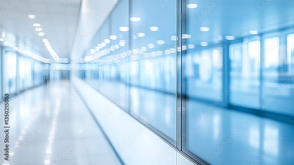 Blurred modern hallway with glass walls. Blurred modern hallway with glass walls.