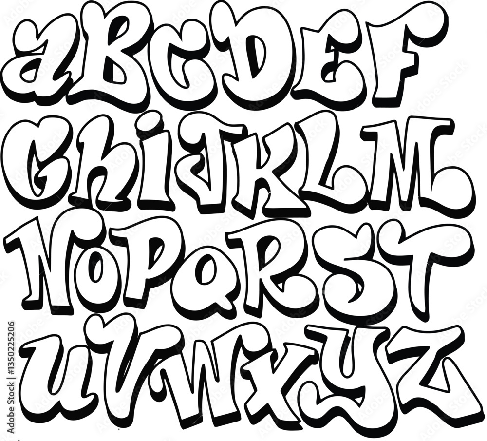 Obraz premium Colorful Graffiti Font with Spray Paint Effect