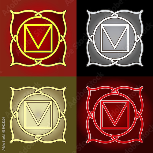 Chakra in Celtic style amulet Muladhara. Illustration.
