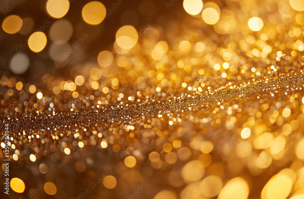 Close-Up of Golden Glitter Texture with Shiny Sparkling Details Close-Up of Golden Glitter Texture with Shiny Sparkling Details
