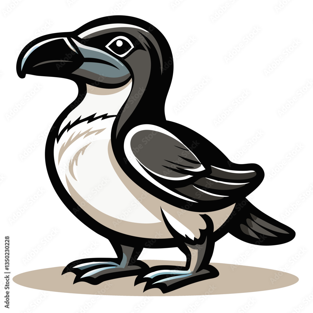 Obraz premium a cartoon illustration of a stylized bird with striking features