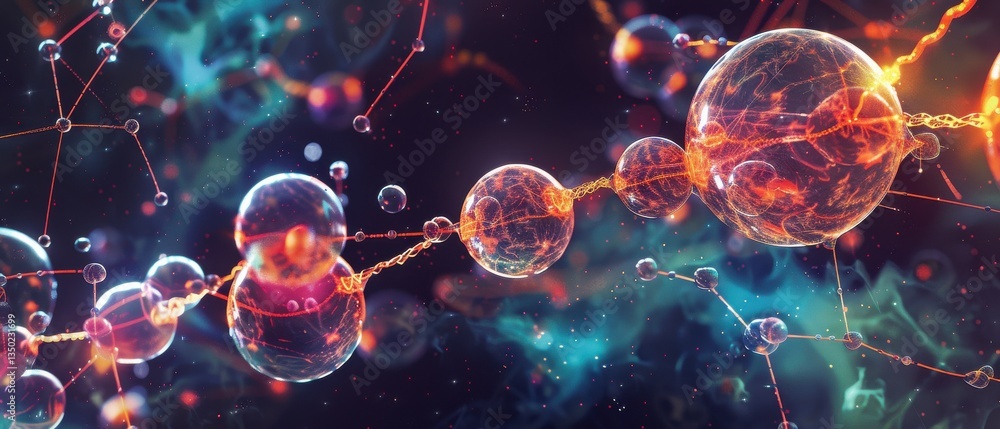 Quantum graph visualization energy orbs crackling plasma edges connect nodes, high-tech render grain. Quantum graph visualization energy orbs crackling plasma edges connect nodes, high-tech render grain.