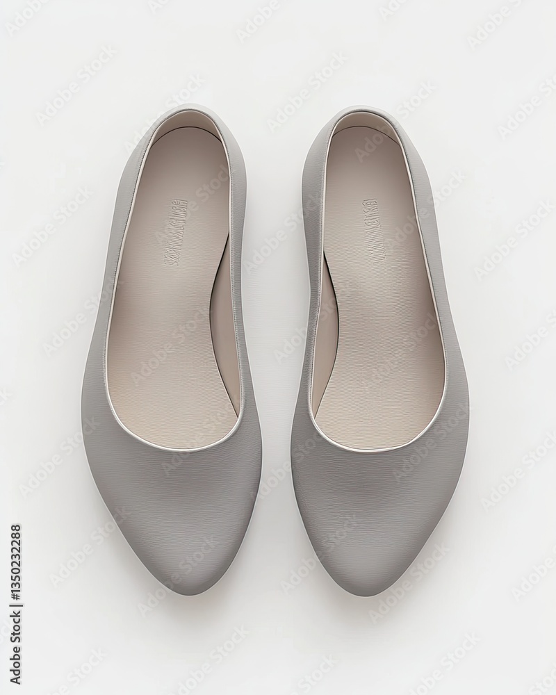Gray flats, studio shot, minimalist aesthetic Gray flats, studio shot, minimalist aesthetic