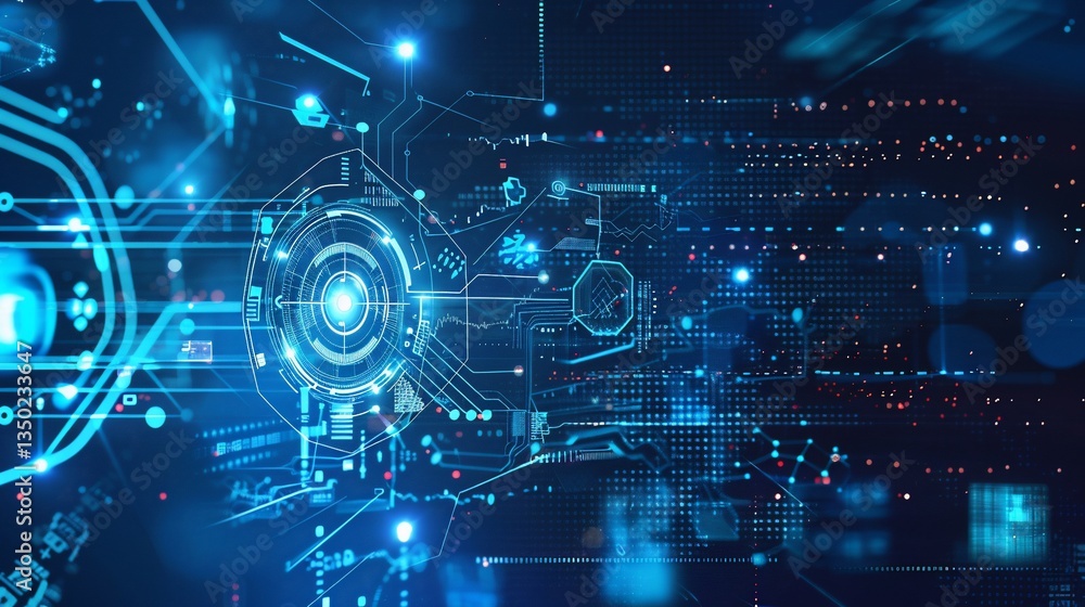 Digital network data flow, futuristic tech background, cybersecurity Digital network data flow, futuristic tech background, cybersecurity