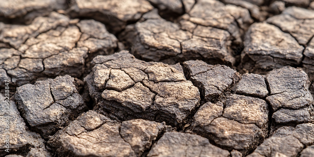 Fototapeta premium Cracked earth background showcasing the effects of drought conditions