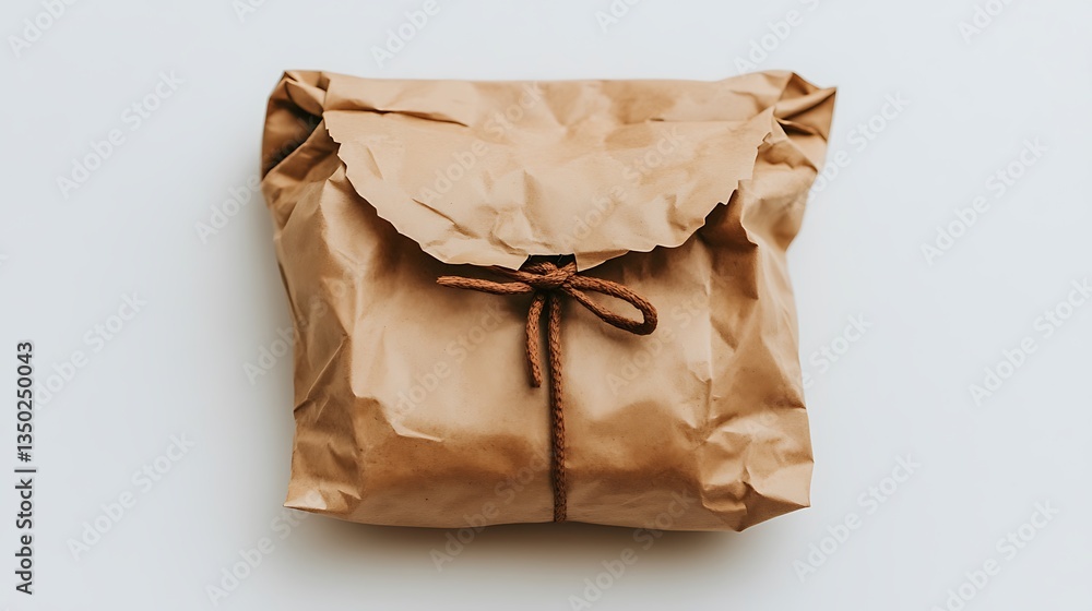 Brown paper package tied with twine. Brown paper package tied with twine.