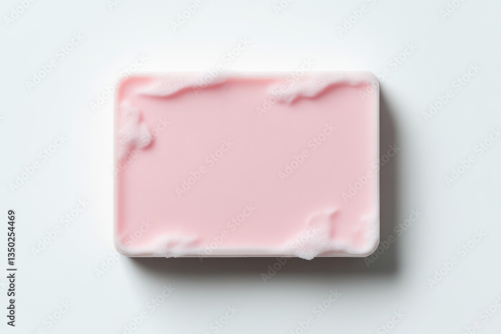 Rectangular pink bar soap, soft texture Rectangular pink bar soap, soft texture