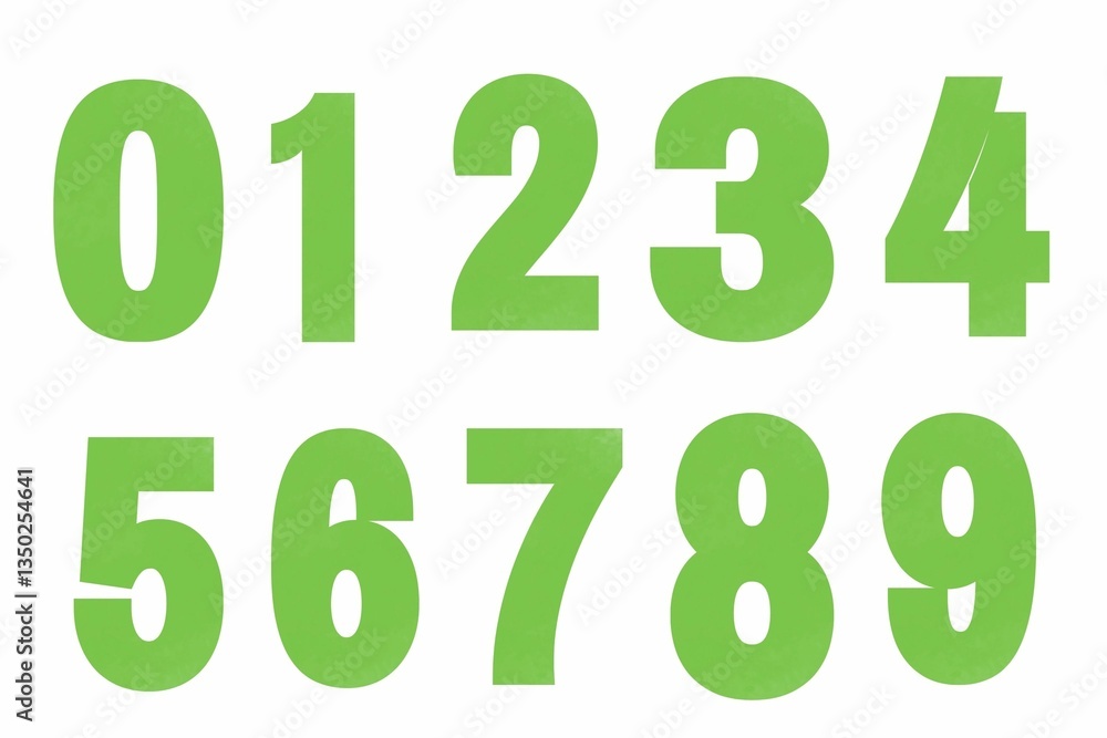 Green set of numbers, set of numbers Green set of numbers, set of numbers