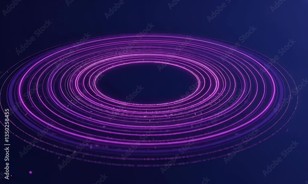 Abstract Circular Glowing Neon Lights on Blue Background Futuristic Data Abstract Circular Glowing Neon Lights on Blue Background Futuristic Data