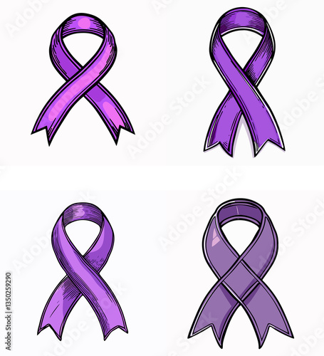 Pink Satin Ribbon Breast Cancer Awareness Oncology Sign Concept White Background Vector Illustration