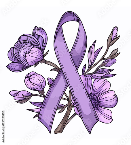 Pink Satin Ribbon Breast Cancer Awareness Oncology Sign Concept White Background Vector Illustration