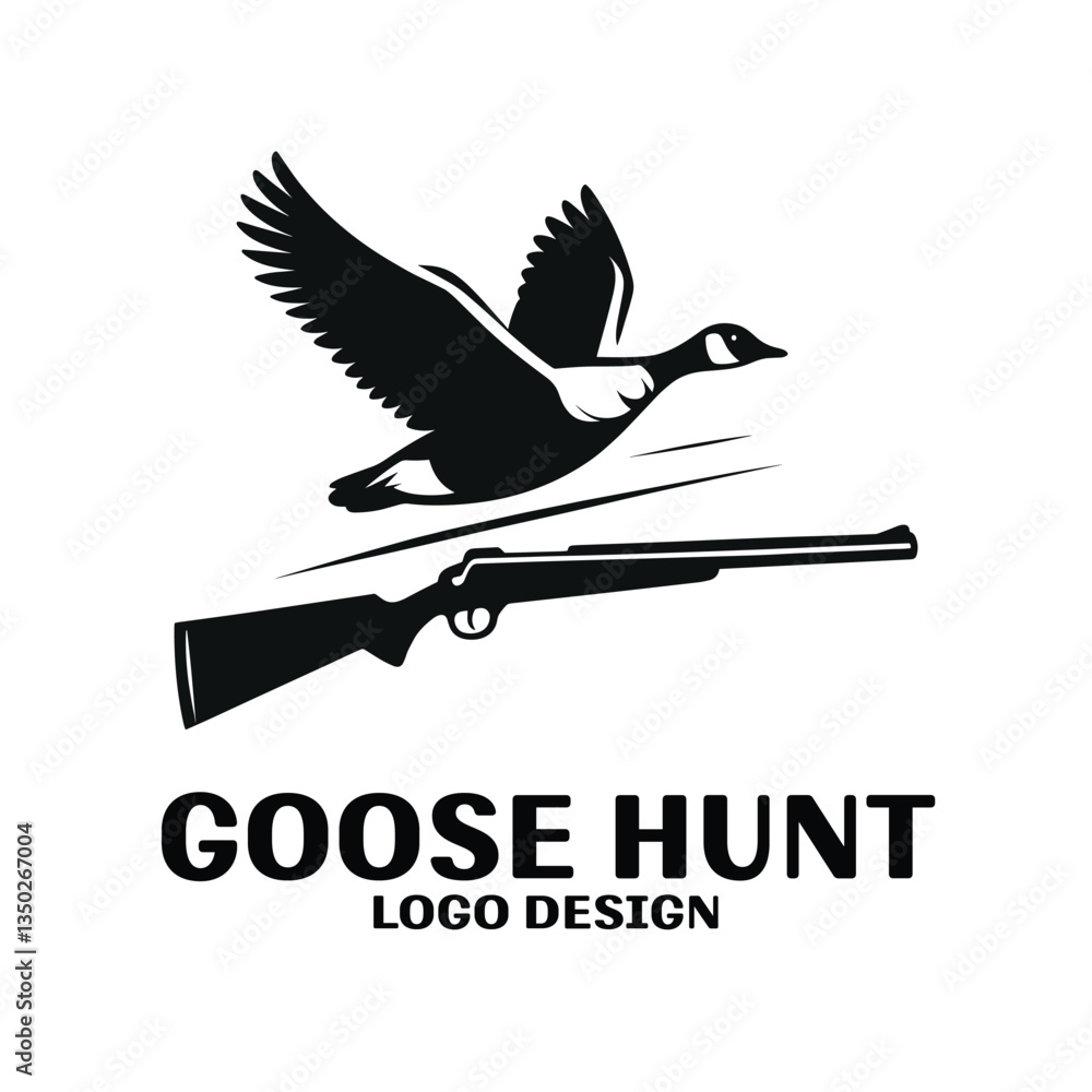 Obraz premium Goose Hunt Vector Logo Design