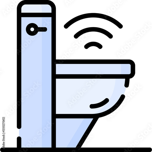 A simple toilet icon perfect for bathroom or restroom signage. This minimalist design is suitable for apps websites and public spaces.