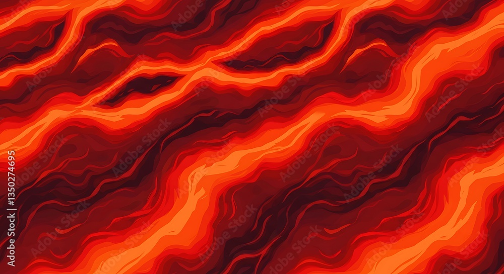 Flowing Lava Texture in Warm Orange and Red Volcanic Pattern Flowing Lava Texture in Warm Orange and Red Volcanic Pattern