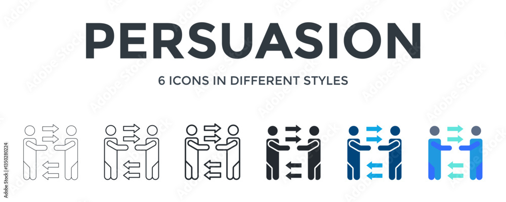 Obraz premium Persuasion Icon In Different Style Vector Illustration. Designed In Thin Line, Regular Line, Bold Line, Glyph, Color Fill, And Flat Style Can Be Used For Web