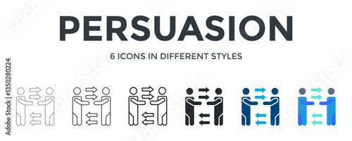 Persuasion  Icon In Different Style Vector Illustration. Designed In Thin Line, Regular Line, Bold Line, Glyph, Color Fill, And Flat Style Can Be Used For Web