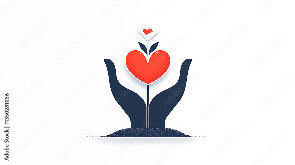 Growing Love Heart Plant Hands.