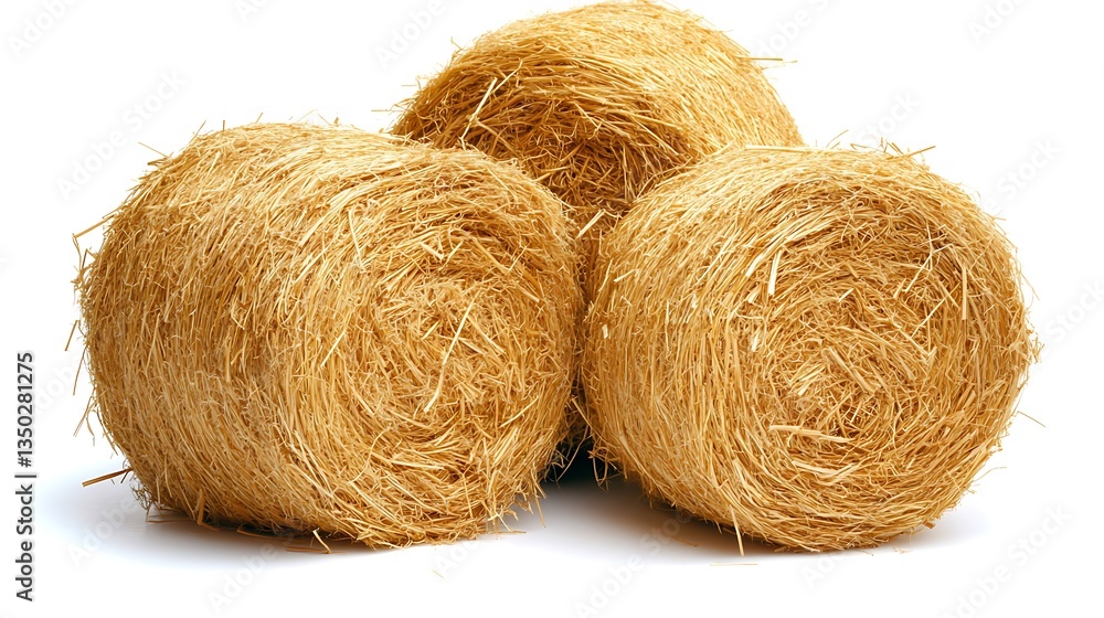 Three golden hay bales isolated on white. Three golden hay bales isolated on white.