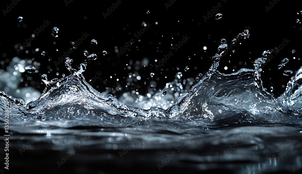 Water splashing on a black background Water splashing on a black background