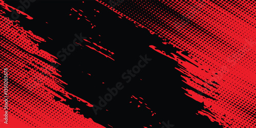 Black and red abstract grunge background with halftone style vector eps10