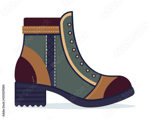 Stylish Ankle Boots for Women. Fashion Illustration