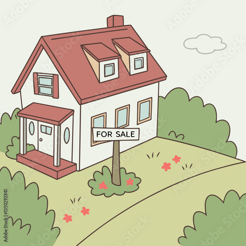 House for sale with a “For Sale” sign in the yard