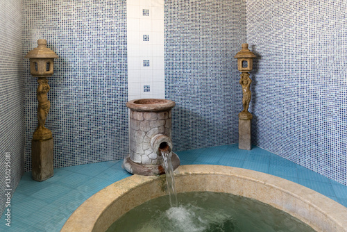 Thermal Springs Agkistro Serres Macedonia Greece, old Turkish bath, Byzantine hammam, hotel and hot spa relaxation experience
