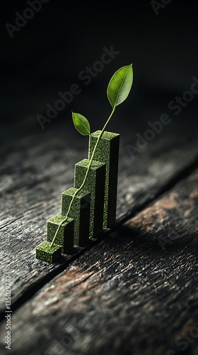 Green Growth Chart on Wood.