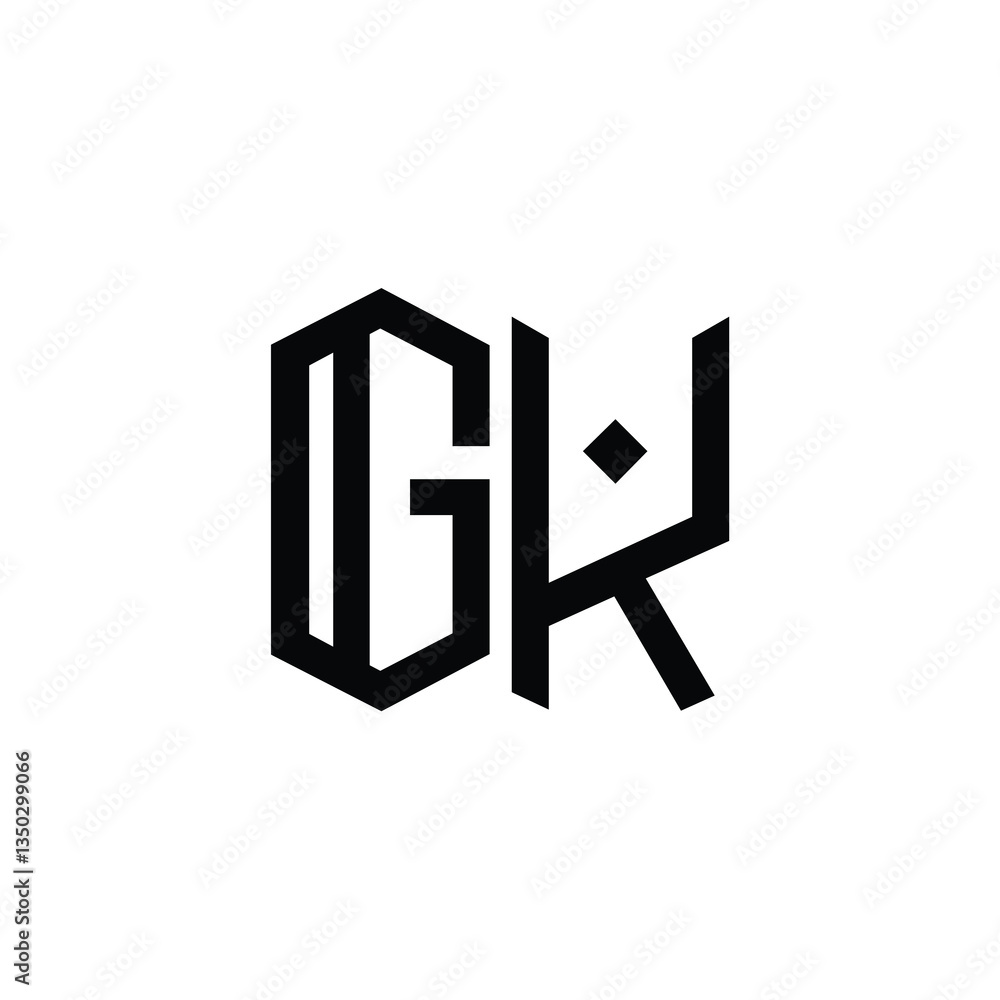 GK monogram logo design letter text name symbol monochrome logotype alphabet character simple logo GK monogram logo design letter text name symbol monochrome logotype alphabet character simple logo