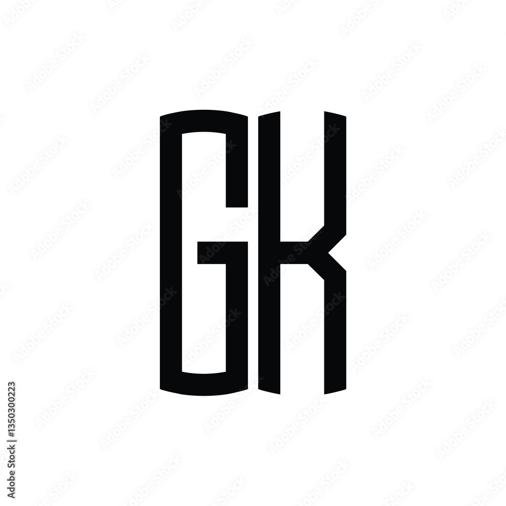 GK monogram logo design letter text name symbol monochrome logotype alphabet character simple logo GK monogram logo design letter text name symbol monochrome logotype alphabet character simple logo