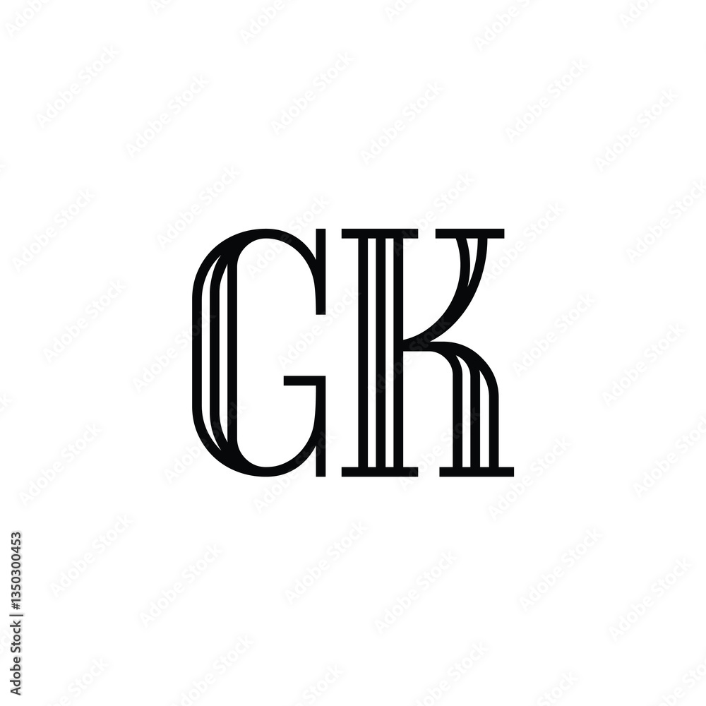 GK monogram logo design letter text name symbol monochrome logotype alphabet character simple logo GK monogram logo design letter text name symbol monochrome logotype alphabet character simple logo
