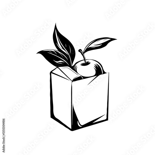 Abstract Apple Juicebox Minimalist Illustration