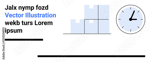 Clock next to stacked boxes, conveying concepts of scheduling, productivity, efficiency, logistics, inventory, planning, and time management. Ideal for time tracking or simple landing page