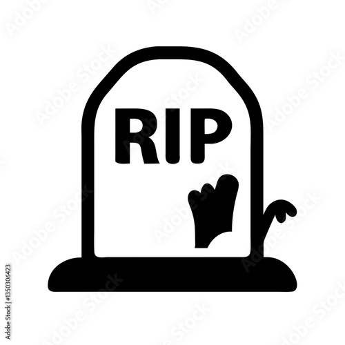 Halloween-themed gravestone silhouette with RIP inscription  