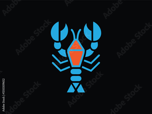 crayfish vector logo desing