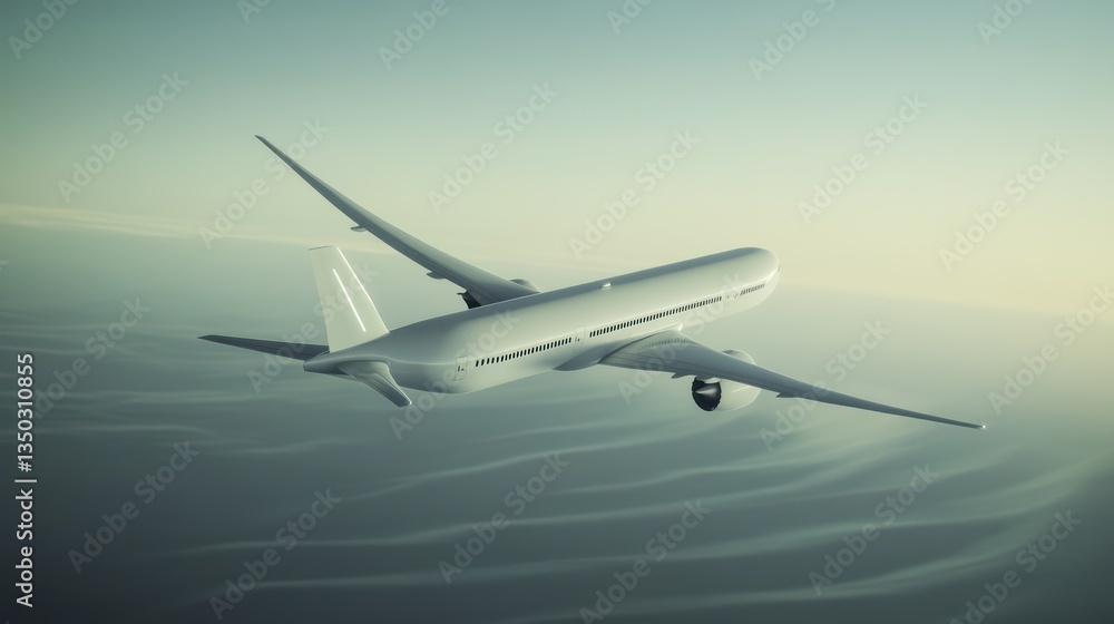 Obraz premium Jet Ascending Sunrise Cloudscape