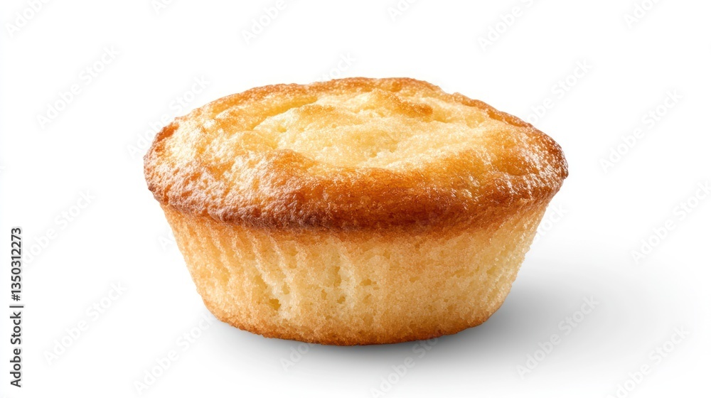 Single vanilla cupcake, studio shot, white background, baking, dessert Single vanilla cupcake, studio shot, white background, baking, dessert