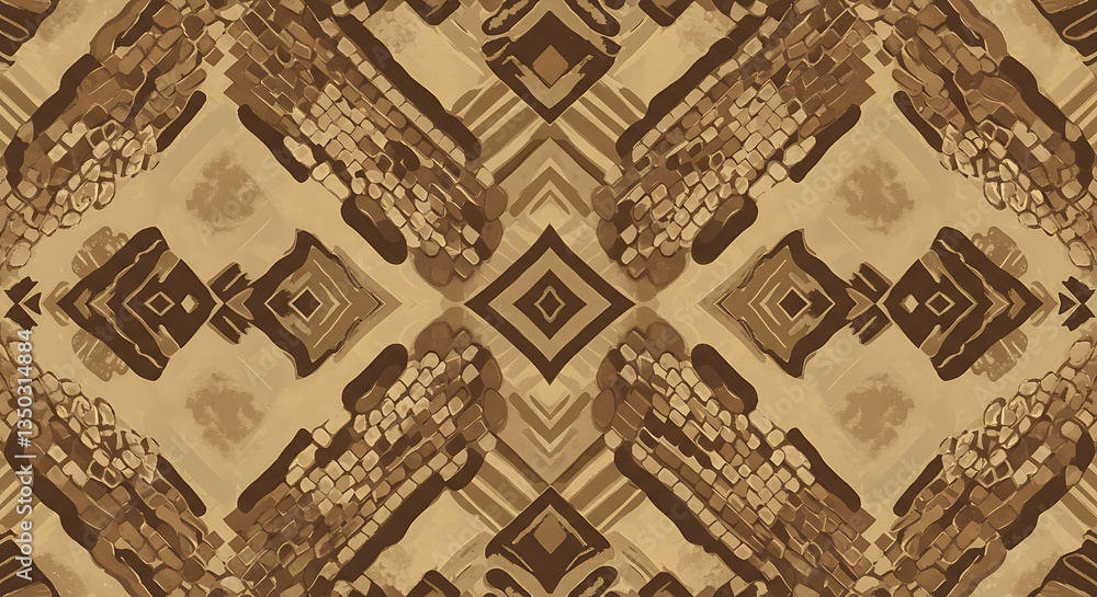 Obraz premium Abstract Brown Geometric Pattern Background for Design Projects