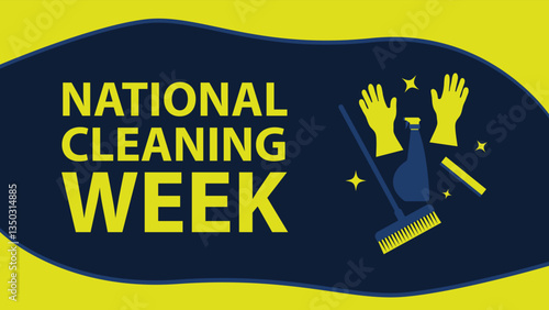 National Cleaning Week web vector banner design illustration