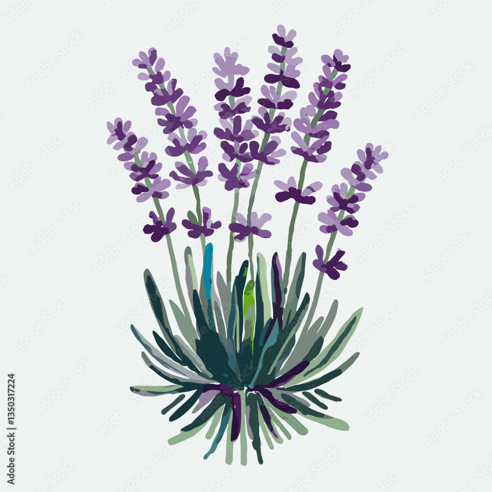 Obraz premium Lavender Watercolor Botanical Illustration