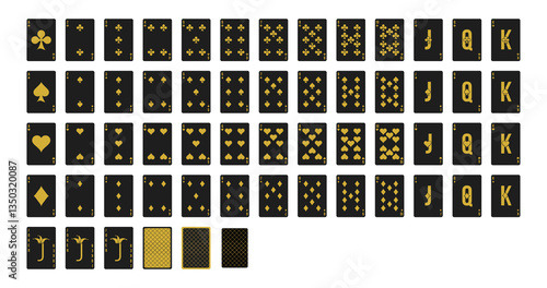 Bild auf Leinwand Playing cards deck black and gold