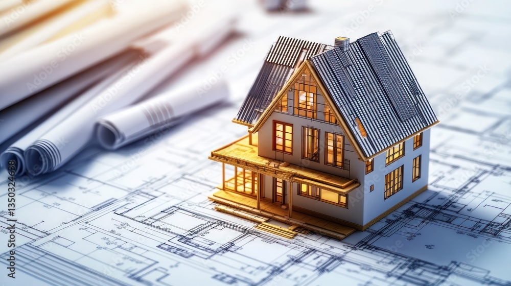 House model, blueprints, design, office House model, blueprints, design, office