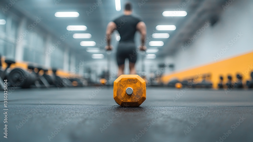 Gym Dumbbell Focus for Bodybuilder Training. Gym Dumbbell Focus for Bodybuilder Training.