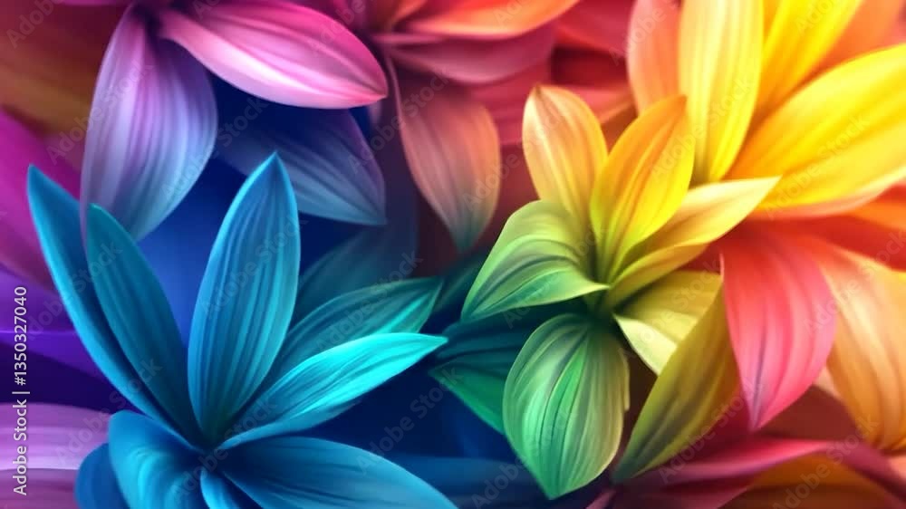 Abstract colorful flowers create a vibrant and artistic background Abstract colorful flowers create a vibrant and artistic background