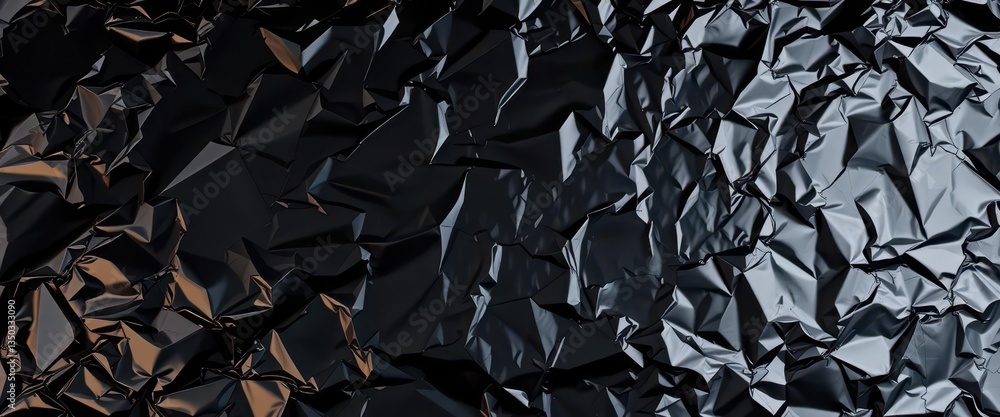 Dark, reflective black foil with subtle crinkles and highlights, abstract, design, image Dark, reflective black foil with subtle crinkles and highlights, abstract, design, image