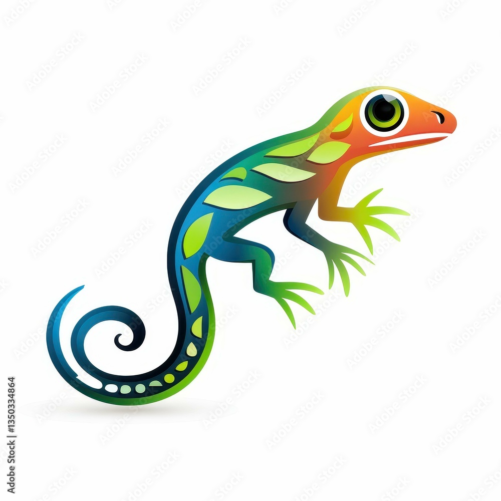 Fototapeta premium A sleek, modern gecko design, cut out and presented against a clean white background for a striking visual effect.