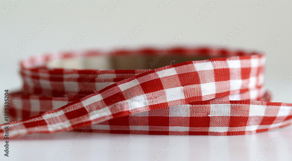Fototapeta premium red napkin on a blue tablecloth