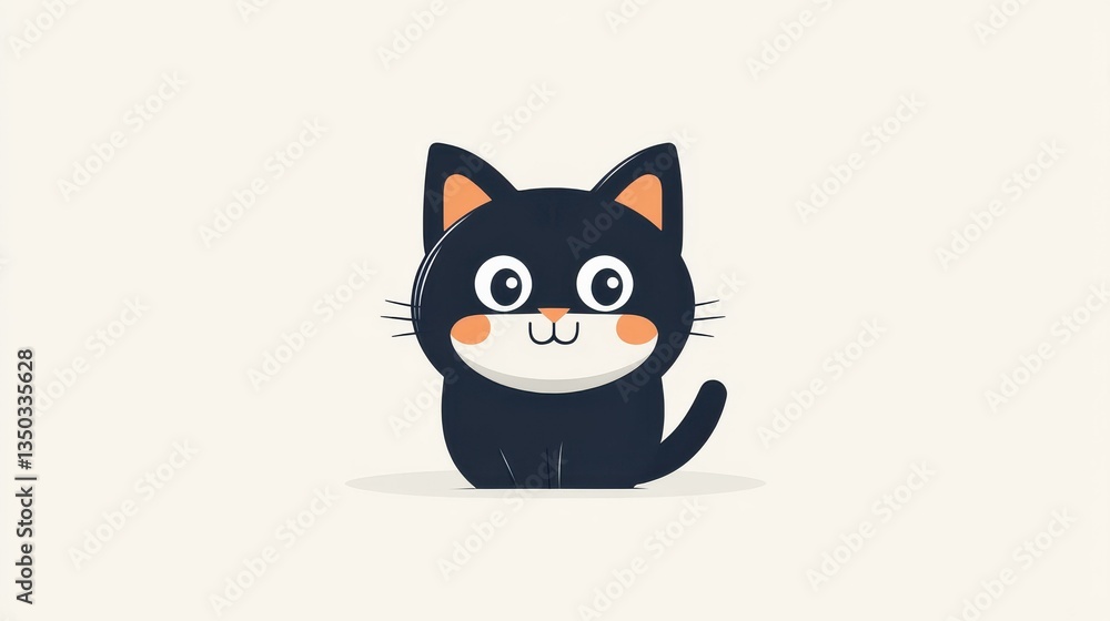 A vivid D icon showcasing a playful cartoon cat design, blending modern flat style with fun textures for charm. A vivid D icon showcasing a playful cartoon cat design, blending modern flat style with fun textures for charm.